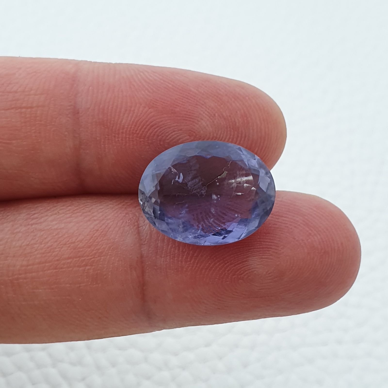 Iolite Naturale Taglio Ovale Sfaccettata Fatto a Mano Gemma Sciolta 17X13X6mm 8,85 Carati 1pz