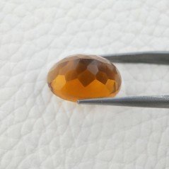 Topazio Citrino Idrotermale Taglio Cupola Ovale Sfaccettata a Mano Gemma Sciolta 18X13X8mm 10,00 Carati 1pz