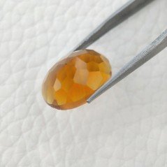 Topazio Citrino Idrotermale Taglio Cupola Ovale Sfaccettata a Mano Gemma Sciolta 18X13X8mm 10,00 Carati 1pz