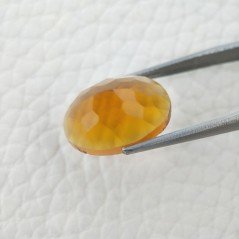 Topazio Citrino Idrotermale Taglio Cupola Ovale Sfaccettata a Mano Gemma Sciolta 17X13X8mm 11,00 Carati 1pz
