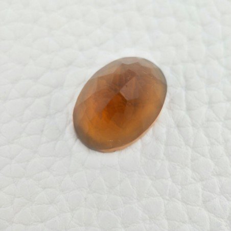 Topazio Citrino Idrotermale Taglio Cupola Ovale Sfaccettata a Mano Gemma Sciolta 17X13X8mm 11,00 Carati 1pz