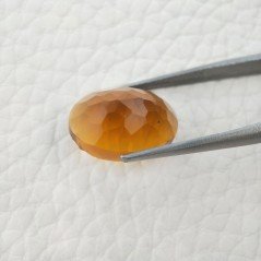 Topazio Citrino Idrotermale Taglio Cupola Ovale Sfaccettata a Mano Gemma Sciolta 17X13X7mm 10,15 Carati 1pz