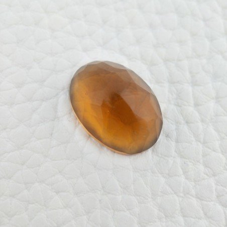 Topazio Citrino Idrotermale Taglio Cupola Ovale Sfaccettata a Mano Gemma Sciolta 17X12X7mm 10,00 Carati 1pz