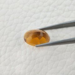 Topazio Citrino Idrotermale Taglio Cupola Ovale Sfaccettata a Mano Gemma Sciolta 14X10X6mm 5,35 Carati 1pz