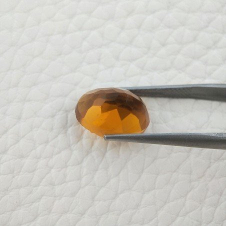 Topazio Citrino Idrotermale Taglio Cupola Ovale Sfaccettata a Mano Gemma Sciolta 13X9X8mm 6,10 Carati 1pz