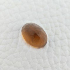 Topazio Citrino Idrotermale Taglio Cupola Ovale Sfaccettata a Mano Gemma Sciolta 14X9X7mm 5,80 Carati 1pz