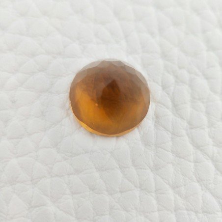 Topazio Citrino Idrotermale Taglio Cupola Tondo Sfaccettata a Mano Gemma Sciolta 11X11X7mm 5,50 Carati 1pz