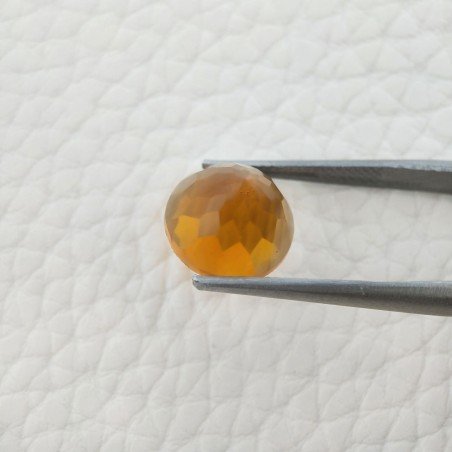 Topazio Citrino Idrotermale Taglio Cupola Tondo Sfaccettata a Mano Gemma Sciolta 11X11X7mm 5,50 Carati 1pz