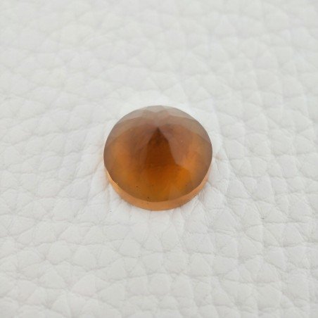 Topazio Citrino Idrotermale Taglio Cupola Tondo Sfaccettata a Mano Gemma Sciolta 13X13X9mm 9,35 Carati 1pz