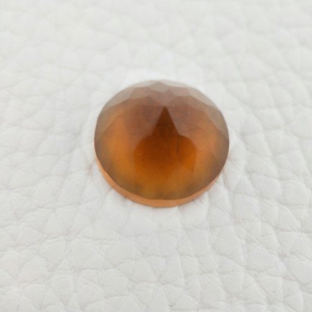 Topazio Citrino Idrotermale Taglio Cupola Tondo Sfaccettata a Mano Gemma Sciolta 16X16X9mm 12,95 Carati 1pz