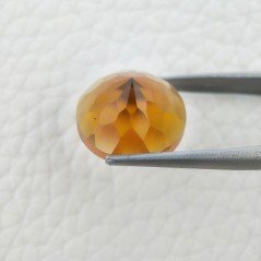 Topazio Citrino Idrotermale Taglio Cupola Tondo Sfaccettata a Mano Gemma Sciolta 16X16X9mm 12,95 Carati 1pz