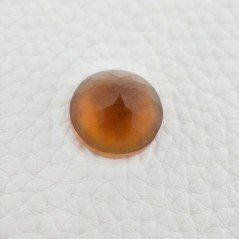 Topazio Citrino Idrotermale Taglio Cupola Tondo Sfaccettata a Mano Gemma Sciolta 15X15X8mm 11,95 Carati 1pz