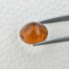 Topazio Citrino Idrotermale Taglio Cupola Tondo Sfaccettata a Mano Gemma Sciolta 15X15X8mm 11,95 Carati 1pz