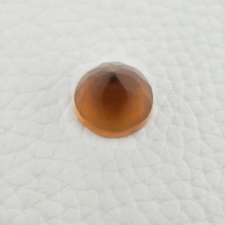 Topazio Citrino Idrotermale Taglio Cupola Tondo Sfaccettata a Mano Gemma Sciolta 13X13X10mm 10,15 Carati 1pz