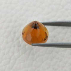 Topazio Citrino Idrotermale Taglio Cupola Tondo Sfaccettata a Mano Gemma Sciolta 13X13X10mm 10,15 Carati 1pz