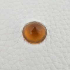 Topazio Citrino Idrotermale Taglio Cupola Tondo Sfaccettata a Mano Gemma Sciolta 13X13X8mm 8,00 Carati 1pz