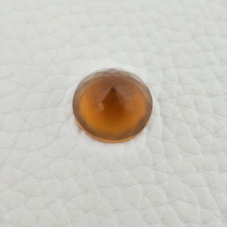 Topazio Citrino Idrotermale Taglio Cupola Tondo Sfaccettata a Mano Gemma Sciolta 13X13X8mm 8,00 Carati 1pz