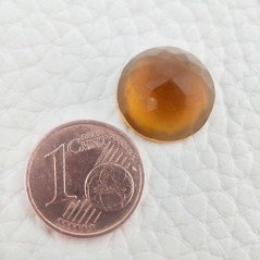 Topazio Citrino Idrotermale Taglio Cupola Tondo Sfaccettata a Mano Gemma Sciolta 13X13X8mm 8,00 Carati 1pz