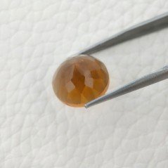 Topazio Citrino Idrotermale Taglio Cupola Tondo Sfaccettata a Mano Gemma Sciolta 13X13X8mm 8,00 Carati 1pz