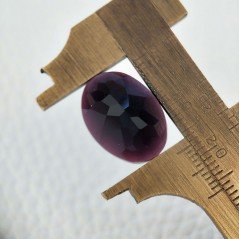 Ametista Viola Scuro Idrotermale Taglio Cupola Ovale Sfaccettata a Mano Gemma Sciolta 18X13X9mm 11,40 Carati 1pz