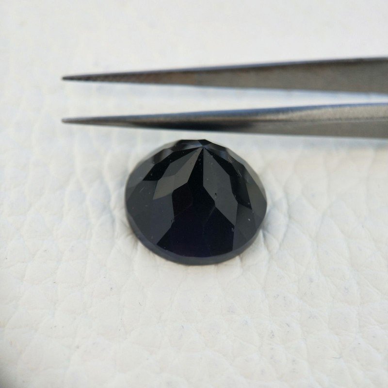 Ametista Viola Scuro Idrotermale Taglio Cupola Tondo Sfaccettata a Mano Gemma Sciolta 15X15X10-11mm 11,00+ Carati 1pz