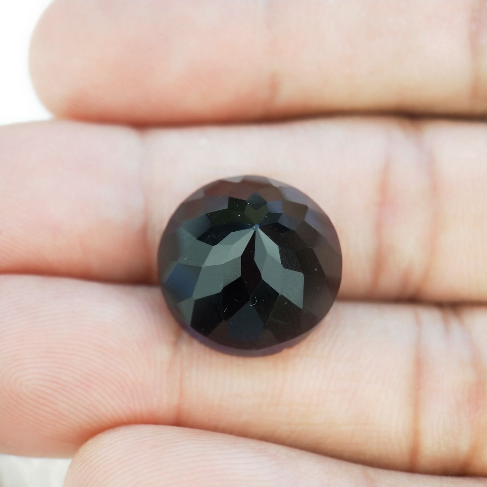Ametista Viola Scuro Idrotermale Taglio Cupola Tondo Sfaccettata a Mano Gemma Sciolta 16X16X10-11mm 13,00+ Carati 1pz