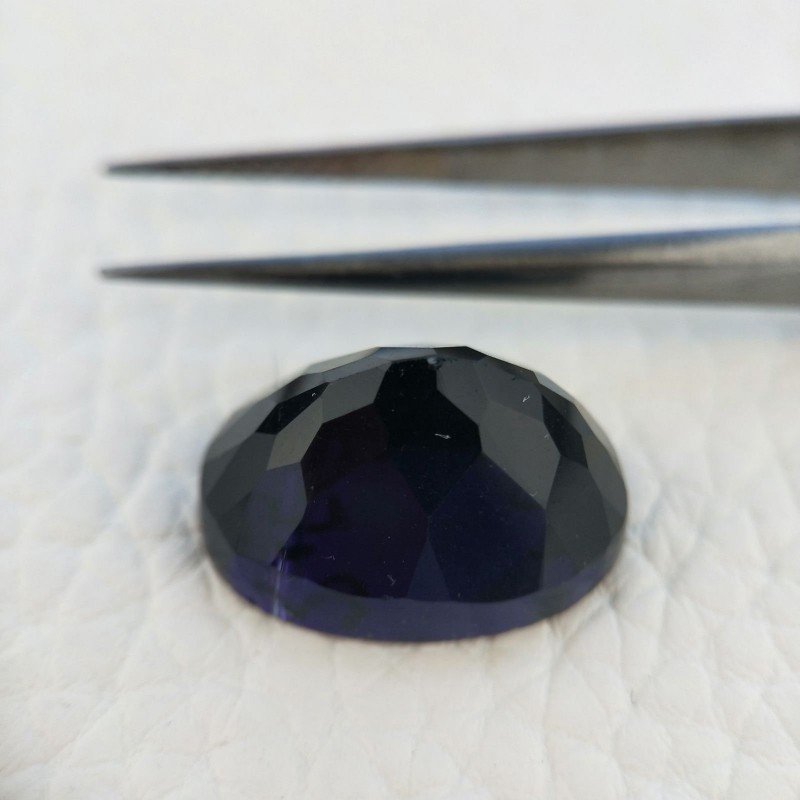 Ametista Viola Scuro Idrotermale Taglio Cupola Ovale Sfaccettata a Mano Gemma Sciolta 17X12X9-10mm 10,00+ Carati 1pz