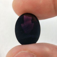 Ametista Viola Scuro Idrotermale Taglio Cupola Ovale Sfaccettata a Mano Gemma Sciolta 17X12X9-10mm 10,00+ Carati 1pz
