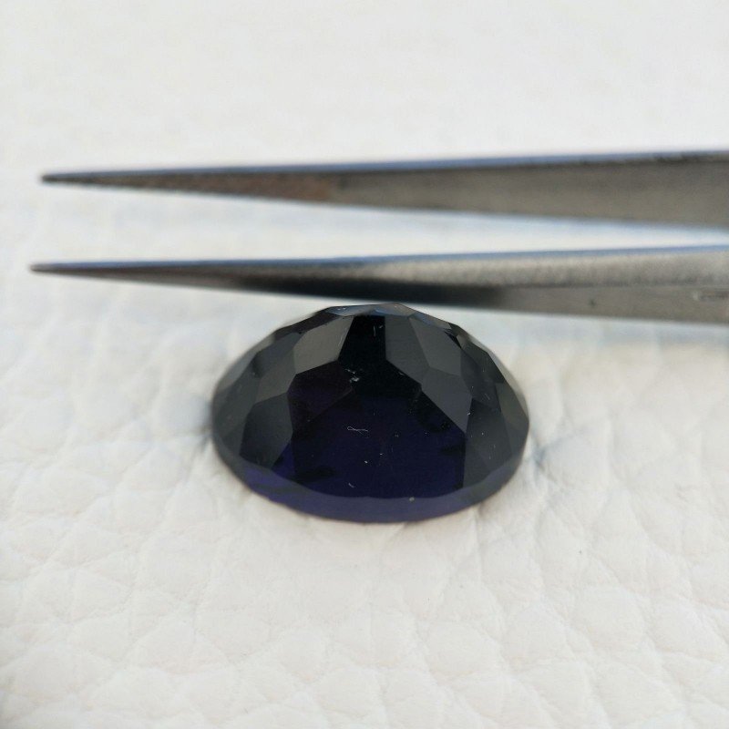 Ametista Viola Scuro Idrotermale Taglio Cupola Ovale Sfaccettata a Mano Gemma Sciolta 16X11-12X7-8mm 8,00+ Carati 1pz