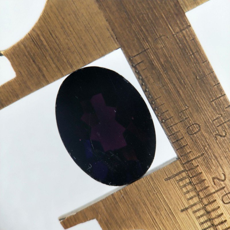 Ametista Viola Scuro Idrotermale Taglio Cupola Ovale Sfaccettata a Mano Gemma Sciolta 16X11-12X7-8mm 8,00+ Carati 1pz