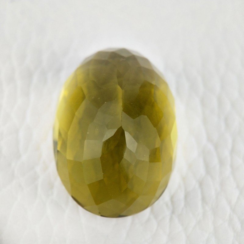 Topazio Limone Idrotermale Taglio Ovale Sfaccettata a Mano Gemma Sciolta 31X22X17mm 76,10 Carati 1pz