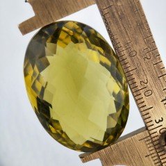 Topazio Limone Idrotermale Taglio Ovale Sfaccettata a Mano Gemma Sciolta 31X22X17mm 76,10 Carati 1pz