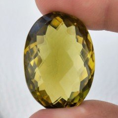 Topazio Limone Idrotermale Taglio Ovale Sfaccettata a Mano Gemma Sciolta 31X22X17mm 76,10 Carati 1pz