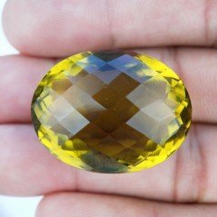 Topazio Limone Idrotermale Taglio Ovale Sfaccettata a Mano Gemma Sciolta 31X24X18mm 78,70 Carati 1pz