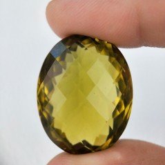 Topazio Limone Idrotermale Taglio Ovale Sfaccettata a Mano Gemma Sciolta 31X24X18mm 78,70 Carati 1pz