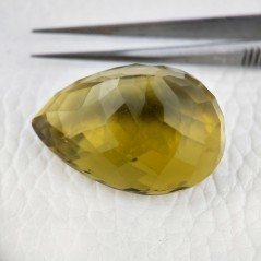 Topazio Limone Idrotermale Taglio Goccia Sfaccettata a Mano Gemma Sciolta 32X24X18mm 73,45 Carati 1pz