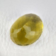 Topazio Limone Idrotermale Taglio Ovale Sfaccettata a Mano Gemma Sciolta 28X23X16mm 68,30 Carati 1pz