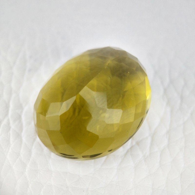 Topazio Limone Idrotermale Taglio Ovale Sfaccettata a Mano Gemma Sciolta 28X23X16mm 68,30 Carati 1pz