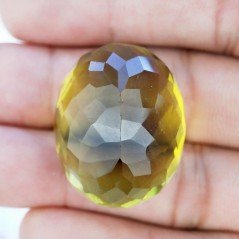 Topazio Limone Idrotermale Taglio Ovale Sfaccettata a Mano Gemma Sciolta 28X23X16mm 68,30 Carati 1pz