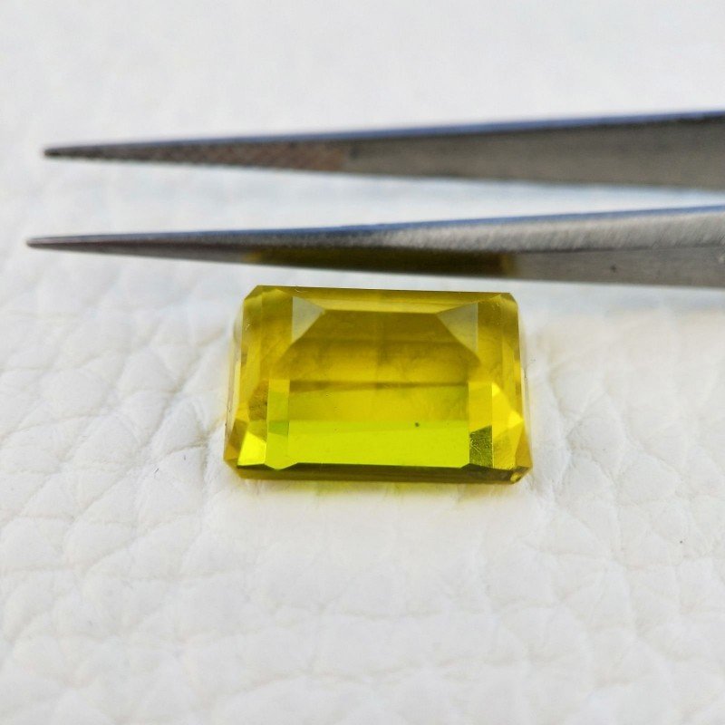 Quarzo Limone Idrotermale Taglio Smeraldo Ottagono Sfaccettata a Mano Gemma Sciolta 14X10X6mm 8,10 Carati 1pz