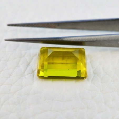 Quarzo Limone Idrotermale Taglio Smeraldo Ottagono Sfaccettata a Mano Gemma Sciolta 14X10X6mm 8,10 Carati 1pz