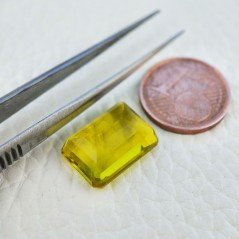 Quarzo Limone Idrotermale Taglio Smeraldo Ottagono Sfaccettata a Mano Gemma Sciolta 14X10X6mm 8,10 Carati 1pz