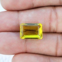 Quarzo Limone Idrotermale Taglio Smeraldo Ottagono Sfaccettata a Mano Gemma Sciolta 14X10X6mm 8,10 Carati 1pz