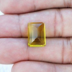 Quarzo Limone Idrotermale Taglio Smeraldo Ottagono Sfaccettata a Mano Gemma Sciolta 14X10X6mm 8,10 Carati 1pz