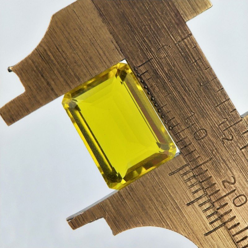 Quarzo Limone Idrotermale Taglio Smeraldo Ottagono Sfaccettata a Mano Gemma Sciolta 14X10X6mm 8,10 Carati 1pz