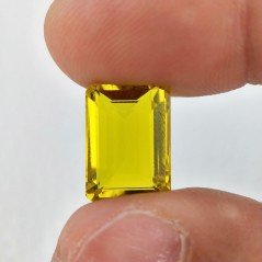 Quarzo Limone Idrotermale Taglio Smeraldo Ottagono Sfaccettata a Mano Gemma Sciolta 14X10X6mm 8,10 Carati 1pz