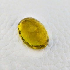 Quarzo Limone Idrotermale Taglio Ovale Sfaccettata a Mano Gemma Sciolta 18X13X8mm 12,15 Carati 1pz