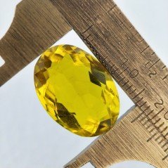 Quarzo Limone Idrotermale Taglio Ovale Sfaccettata a Mano Gemma Sciolta 18X13X8mm 12,15 Carati 1pz