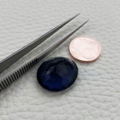 Tanzanite Idrotermale Taglio Ovale Sfaccettata a Mano Gemma Sciolta 19X17X10mm 18,30 Carati 1pz