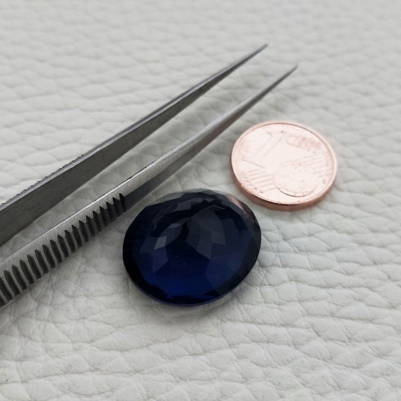 Tanzanite Idrotermale Taglio Ovale Sfaccettata a Mano Gemma Sciolta 19X17X10mm 18,30 Carati 1pz